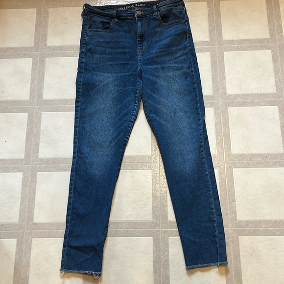 AMERICAN EAGLE OUTFITTERS SIZE 14 SUPER STRETCH SUPER HI-RISE JEGGING CROP - Picture 7 of 11